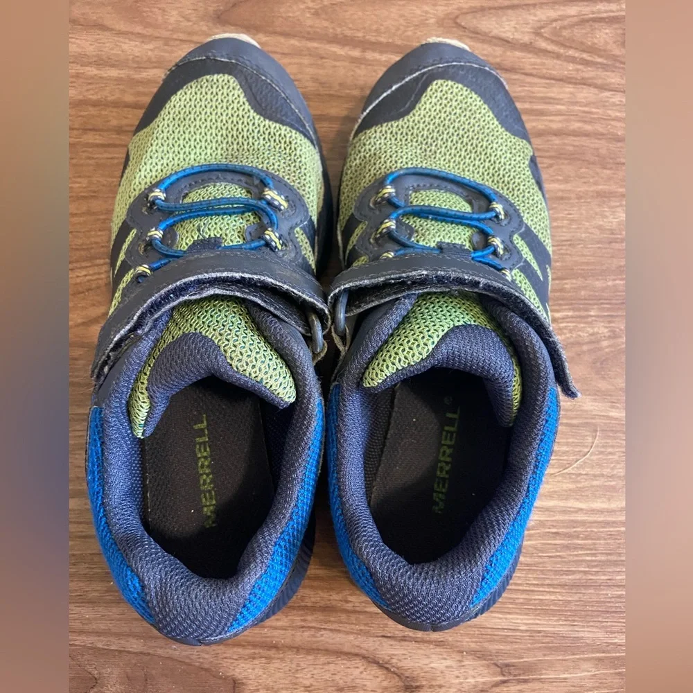 Merrell Nova 2 Trail Runner Sneaker Hook & Loop Blue Green Youth 3 - Picture 8 of 12